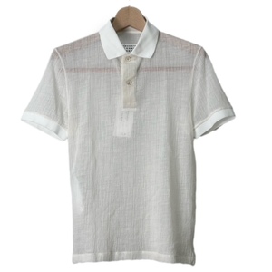 未使用品 メゾンマルジェラ 1 Maison Margiela 1 22SS シースルー ポロシャツ Polos S051-MM FEMALE RTW AVP S 白 ホワイト S51GL0033■GY3