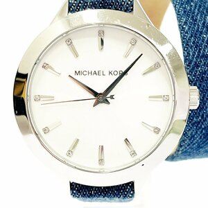 【1円スタート】Michael Kors マイケルコース MK-2655 スリム ランウェイ SS シルバー文字盤 クオーツ レディース腕時計 260447