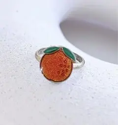 オレンジ みかん 蜜柑モチーフ ヴィンテージリング