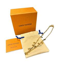 1円～極美品 保管品 LOUIS VUITTON ルイヴィトン 極美品 コリエ ブルーミング 現行 20年製 M64855 ネックレス メタル ゴールド 箱 袋 付き