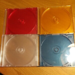 CDケース DVDケース 空 9枚セット クリアケース クリア 赤 青 オレンジ 透明 薄型 ハードケース CD-R DVD-R