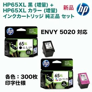 【新品セット】HP 65XL 純正インク（増量版）ブラック ＆カラー (N9K04AA, N9K03AA)（ENVY 5020 対応）