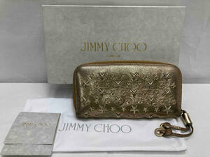 JIMMY CHOO ジミーチュウ　スタースタッズ　長財布　ゴールド×キャメル　小銭入れ　箱あり　保存袋あり