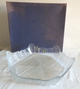 佐々木ガラス 六角形 大皿 盛皿 パーティー皿 長期保管品