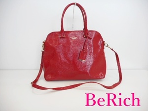 ケイト スペード kate spade 2way ショルダーバッグ PXRU5131 レッド 赤 レザー ハンドバッグ ロゴ 肩掛け 鞄 【中古】 bk8203