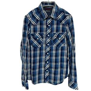 BLUE BLUE ブルーブルー　INDIGO DYE チェックシャツ　サイズ2 Mサイズ　ネルシャツ