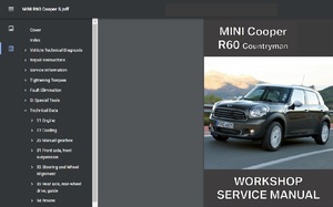 MINI R60 Cooper S クロスオーバー カントリーマン クーパーS ワークショップマニュアル 整備書 (Cooper JCW One も選択可能