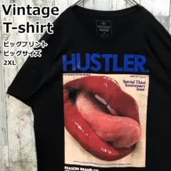 【入手困難】セクシー美女 唇 ビッグプリント 黒ビッグサイズ 2XL Tシャツ