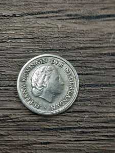 アンティークコイン　オランダ領アンチル　1956年 ユリアナ女王　1/10ギルダー銀貨