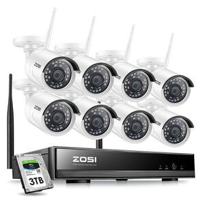 ZOSI 8CH CCTV システムワイヤレス 1080 720P NVR 8個 屋外 P2P Wifi セキュリティカメラ