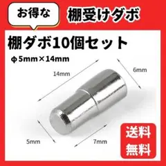 棚ダボ 棚受け 金具 diy 5mm 棚板 家具 ラック 棚 だぼ ピン 10個