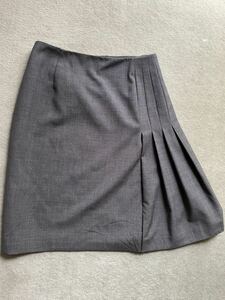ペニーブラック　PENNYBLACK グレー　ウールマーク　膝丈スカート　プリーツ　Mサイズ38 イタリア製