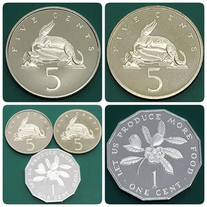 【60211】未使用品　ジャマイカ　5セント(1976年)　5セント(1977年)　1セント(1976年)　おまとめ3点　世界コイン　硬貨　コレクション品
