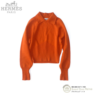 エルメス （HERMES） ウール ニット ショート ヴィンテージ セーター ラグランスリーブ Mサイズ オレンジ（中古）