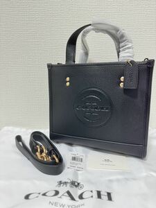 【新品】未使用 COACH コーチ デンプシー トート 22 ウィズ コーチパッチ 2way ハンドバッグ ショルダーバッグ ブラック C5268