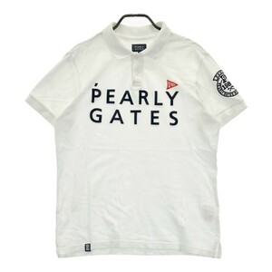 PEARLY GATES パーリーゲイツ 30周年 半袖ポロシャツ ロゴワッペン ホワイト系 5 [240101186125] ゴルフウェア メンズ