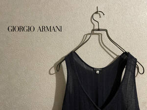 ◯ イタリア製 GIORGIO ARMANI コットン ニット ベスト / ジョルジオ アルマーニ ジレ ブルー グレー 42 Mens #Sirchive