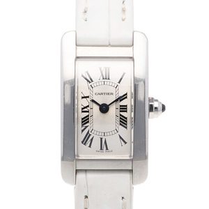 カルティエ タンクアメリカン ミニモデル 腕時計 時計 ステンレススチール 4056 クオーツ レディース 1年保証 CARTIER 中古