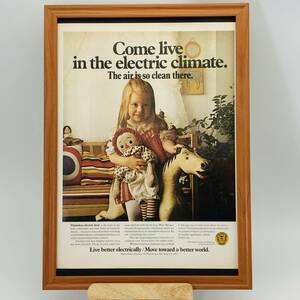 『『 トータル・エレクトリック・アワード 』ビンテージ 広告　60年代　フレーム 付 ポスター 当時物 額付 LIFE 雑誌 アンティーク