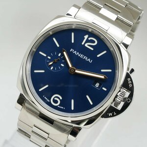 パネライ PANERAI 腕時計 ルミノール ドゥエ デイト ブルー文字盤 PAM01124 X番 自動巻 メンズ 中古 極美品 [質イコー]