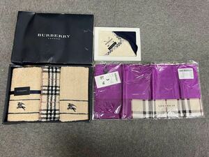 【未使用保管品】Burberry バーバリー BURBERRY まとめ フェイスタオル ウォッシュタオル ハンカチ スカーフ 家庭用品 タオル 