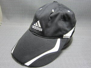 adidas アディダス　ランニングキャップ　帽子　黒×白　57～59cm　S2402A