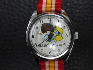 希少 ヴィンテージ スイスムーブメント キャラクタータイム サンリオ リトルツインスターズ 耐磁ケース スクリューバック 手巻 腕時計