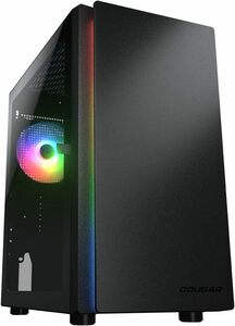 新品未開封COUGAR PCケース Purity RGB Black ミニタワー ブラックカラー 強化ガラス シンプルデザイン Mini ITX/Micro ATX CGR-5PC4B-RGB 