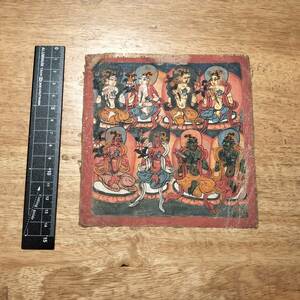 『タンカ？布に描かれた彩色仏画』チベット仏教　中国仏画