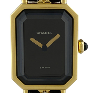 シャネル CHANEL プルミエール Lサイズ H0001 腕時計 SS レザー クォーツ ブラック レディース 【中古】