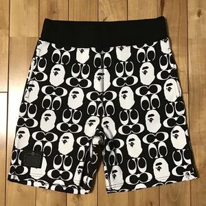 ★新品★ COACH × BAPE スウェット ハーフパンツ Sサイズ a bathing ape sweat shorts エイプ ベイプ アベイシングエイプ コーチ i3477