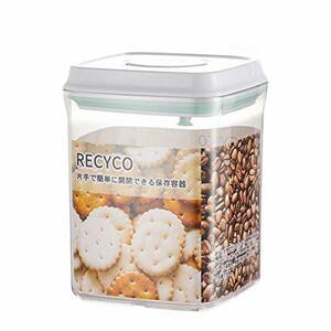 RECYCO キャニスター 密閉容器 食品保存容器 プラスチック 密封 ポップアップコンテナ 片手で簡単開閉 湿気を防ぐ 透明