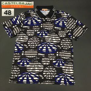 CASTELBAJAC SPORT カステルバジャック ゴルフウェア スポーツ 半袖ポロシャツ サーカステント 総柄 刺繍ロゴ メンズ サイズ48