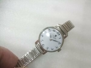 70s高級ユニバサールジュネーブ手巻ホワイトダイヤル腕時計動品　W598