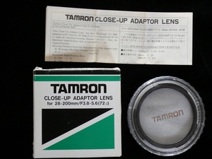 ☆タムロン　TAMRON　CLOSE-UP　ADAPTOR　LENS　for 28-200mm/F3.8-5.6(72Φ）☆