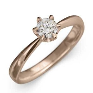オーダーメイド 婚約 指輪 一粒 ダイアモンド 4月誕生石 k18ピンクゴールド