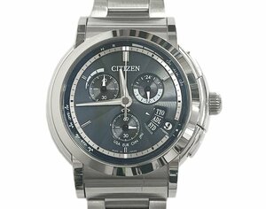 CITIZEN シチズン メンズ 腕時計 H610-T015182 ECO-DRIVE エコドライブ 電波ソーラー クロノグラフ デイト ワールドタイム 黒文字盤 稼動品