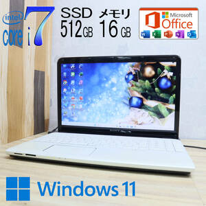 ★美品 最上級4コアi7！新品SSD512GB メモリ16GB★SVE15136CJW Core i7-2630QM Webカメラ Win11 MS Office2019 Home&Business★P69533