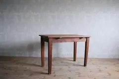 フランスアンティーク木製ダイニングテーブル/机/作業台デスク飾り棚(78-298