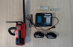 丸山バッテリーチェンソー マキタ充電器、バッテリー２個付 １度だけ使用の美品 DC18RF 18V6.0Ah makita 工具 充電器