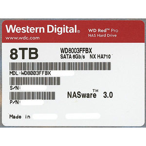 Western Digital製HDD WD8003FFBX 8TB SATA600 7200 [管理:1000017953]