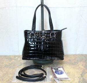 JRA MARC CROCODILE LEATHER 2WAY SHOULDER BAG MADE IN JAPAN/JRAマーク付クロコダイルレザー2wayショルダーバッグ