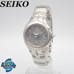 え03263/SEIKO セイコー/オートリレー/キネティック/メンズ腕時計/文字盤 シルバー/5J22-0A40