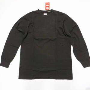 TT382 ウエアハウス ダブルワークス 新品 墨黒 ロンT 長袖Tシャツ L(40-42) 定価6600円 日本製 丸胴 無地 DUBBLEWORKS