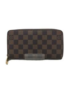 LOUIS VUITTON◆ジッピー・ウォレット_ダミエ・エベヌ_ラウンドファスナー長財布/PVC/BRW/N41661