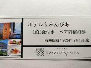 オーシャンリゾート ホテル＆スパ うみんぴあ１泊２食 ペア宿泊券