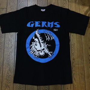 GERMS G.I. SKULL Tシャツ S ブラック ジャームス スカル 半袖 ロゴ プリント ロック バンドT ハードコア パンク / blackflag deadkennedys