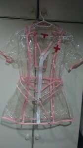 【新品未使用品】エグゼ神戸　透明ビニール製ナース服　女性Mサイズ