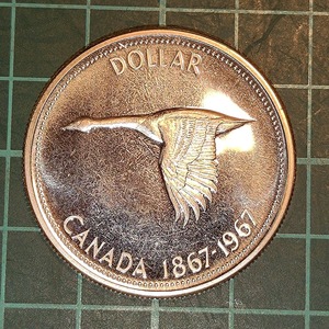 【1円スタート】カナダ　カナダドル　1ドル銀貨　1967年　エリザベス2世