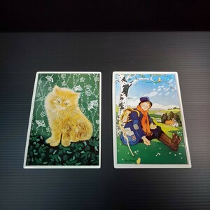 ● ビレロイ&ボッホ「陶器製 カード 2枚」Vilbocard ポストカード グリーティングカード 猫 ネコ 男性 Villeroy&boch